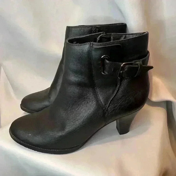 Black Leather Ankle Boot 8m - Picture 1 of 11